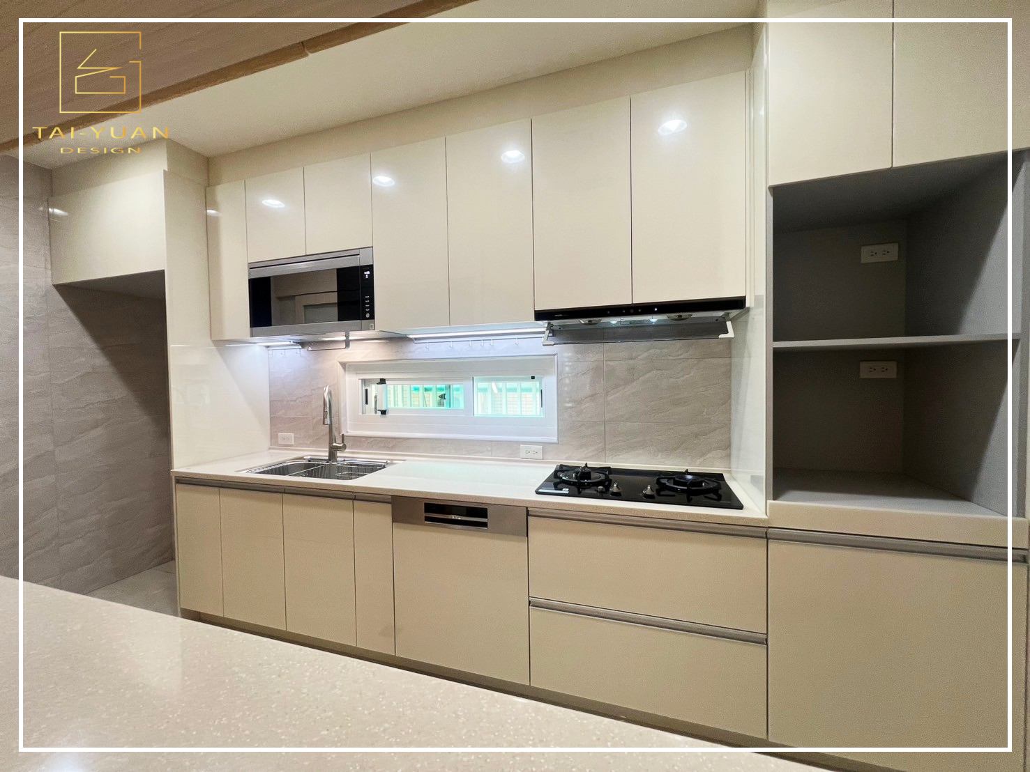 八德區興隆街-一字型上下櫃+高身電器櫃+冰上櫃-廚具039